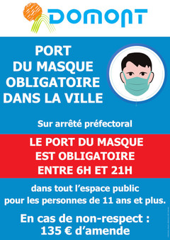 Affiche port du masque 6h 21h nov 2020
