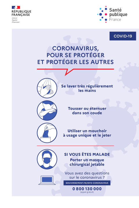 Affiche gestes barrières Coronavirus mars 2020