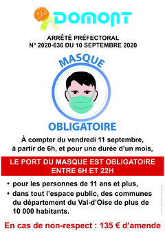 Affiche Masque obligatoire générale sept 2020