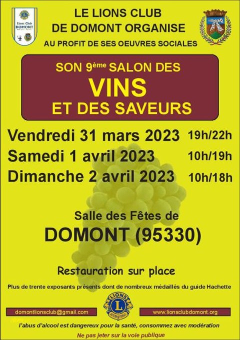 Affiche salon des vins et des saveurs avril 2023