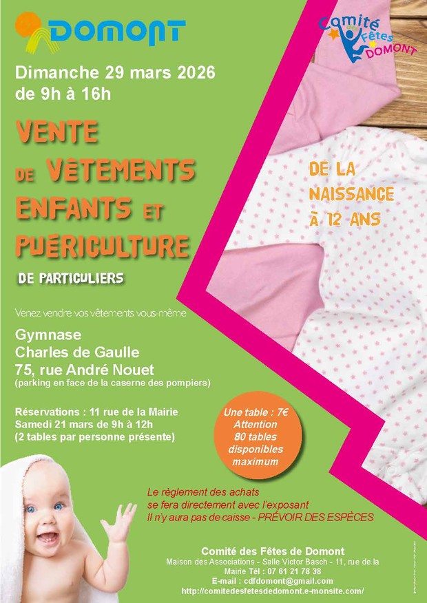 AFFICHE Vente puericulture 29 mars 2026