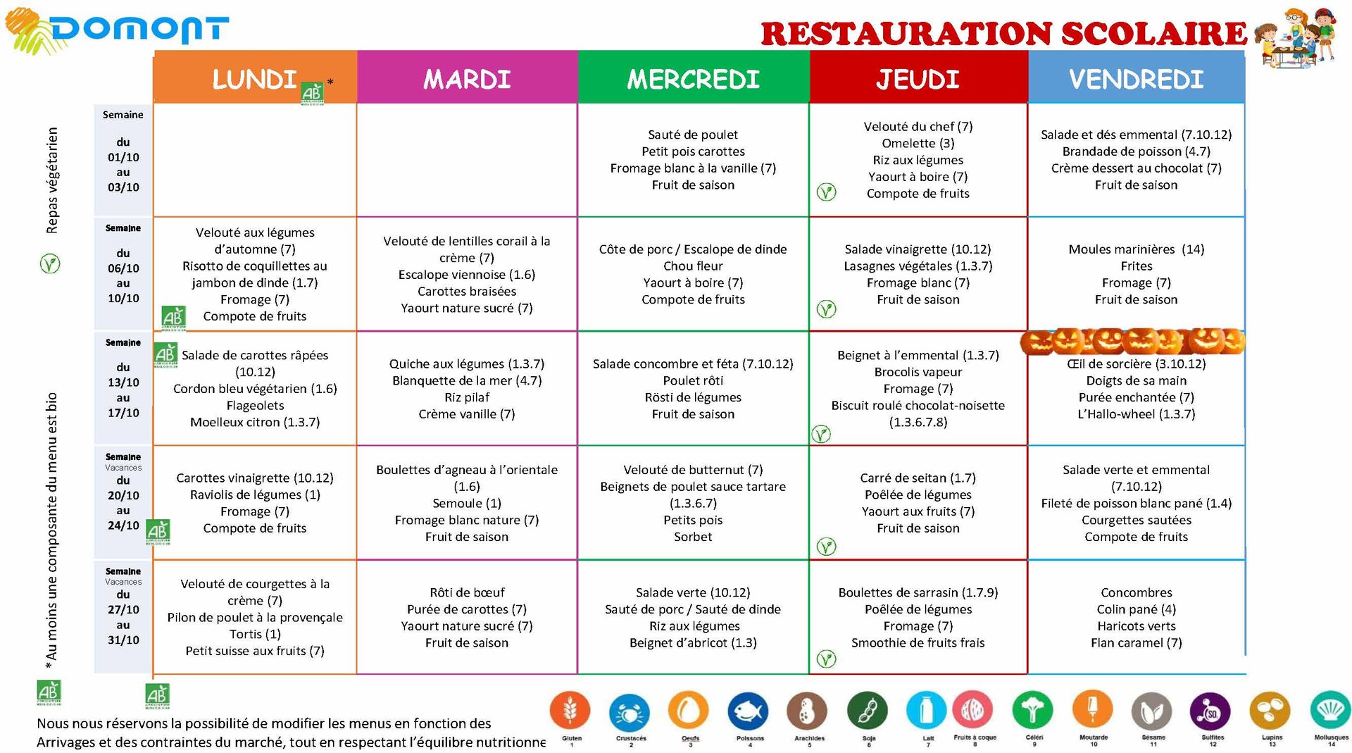 OCTOBRE 2025 RESTAURATION OCTOBRE 2025 RESTAURATION