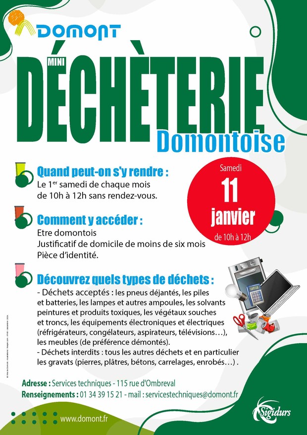 Affiche mini-dechetterie 11 janvier 2025