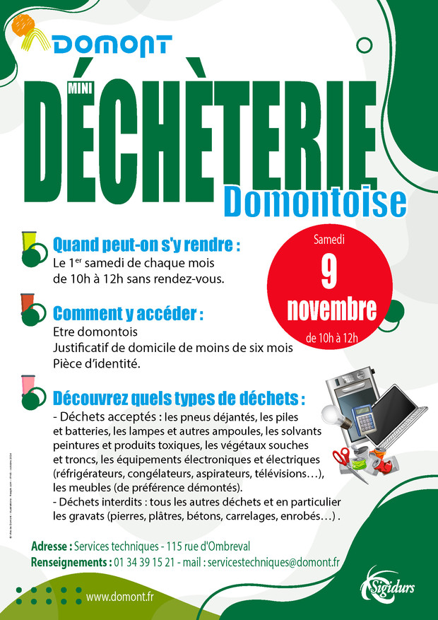 Affiche mini-dechetterie 9 nov 2024