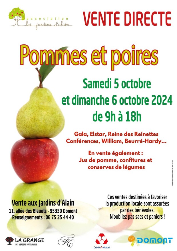 Ventes pommes poires